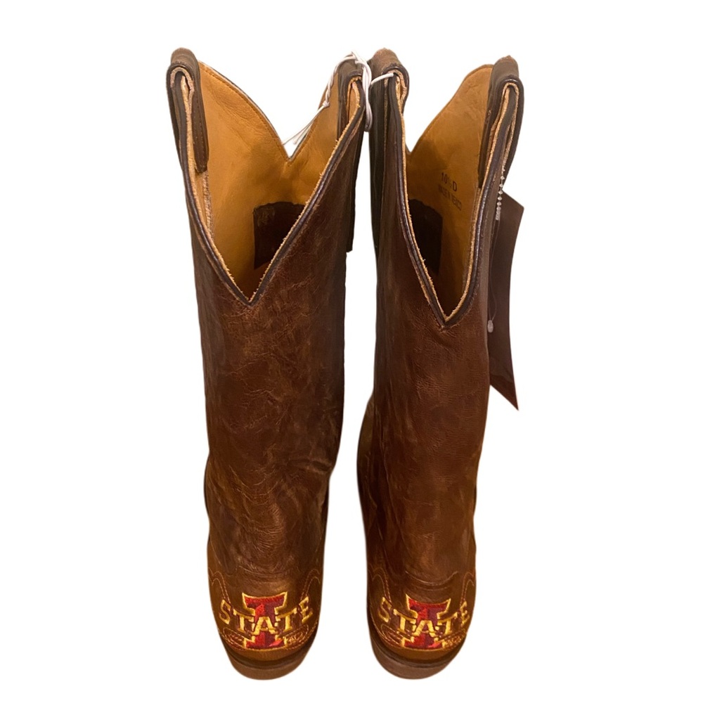 NWT Men’s Gameday Iowa State Leather Cowboy Boots Sz. 10 1/2 - Picture 2 of 9